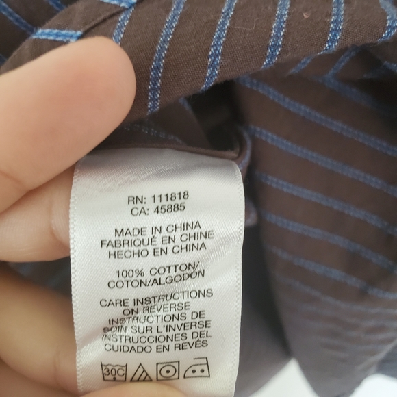 MICHAEL Kors Striped Button Up Shirt Long Sleeve - Picture 6 of 7